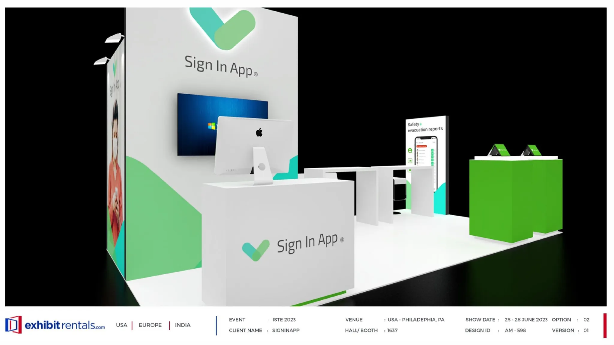 10x20 Peninsula booth design by Exhibit-Rentals